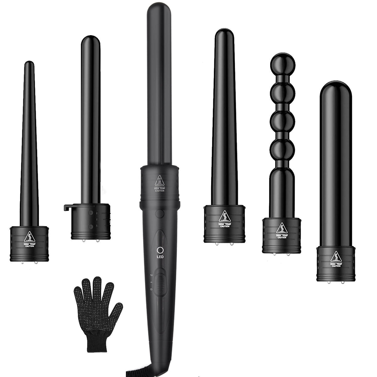 6-in-1 Lockenstab-Set mit Keramikaufsätzen – Bild 4 | LuxeStyle