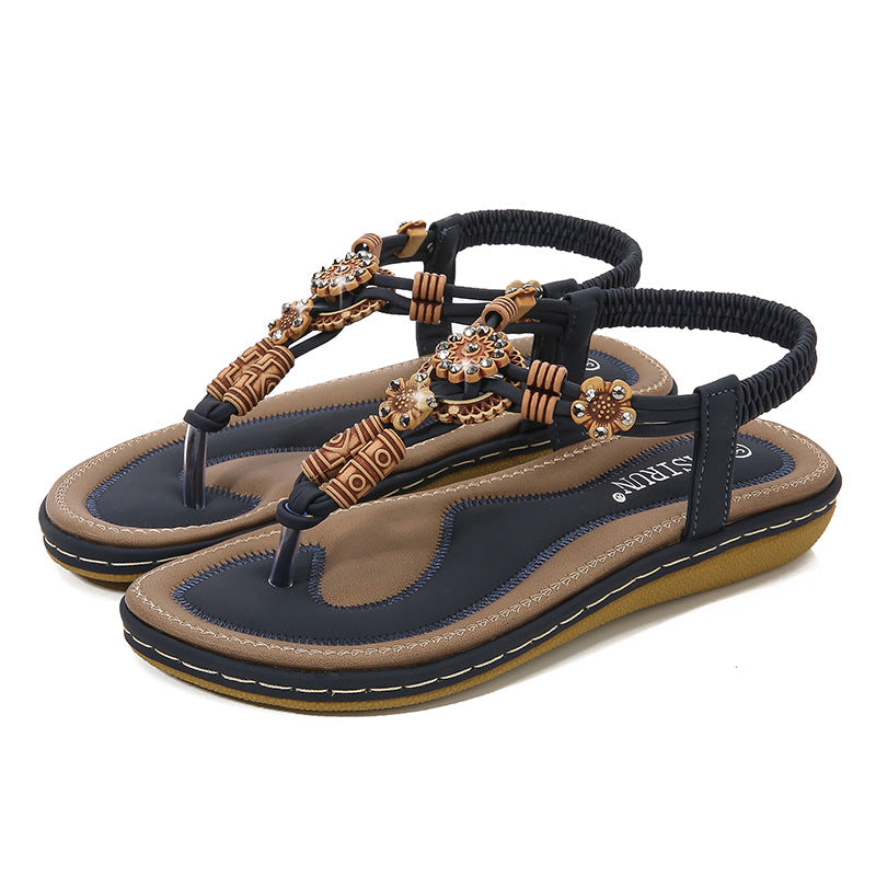 Sandalen mit Holzperlen und gewebtem Design – Bild 4 | LuxeStyle