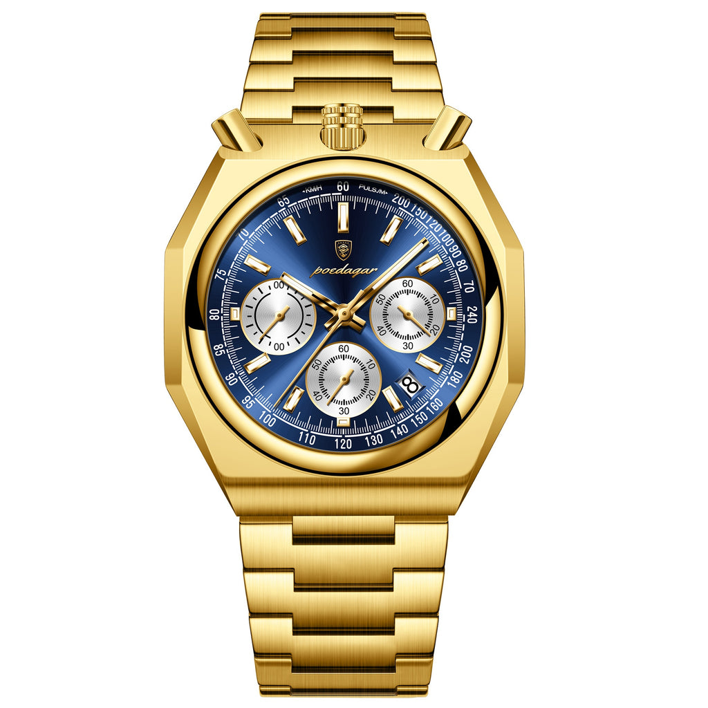 Wasserdichte Herrenuhr mit Multifunktion Quarzwerk