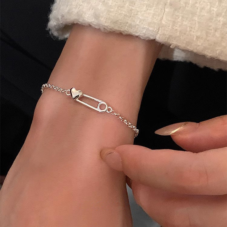 S925 Herzförmiges Paperclip Armband – Bild 3 | LuxeStyle