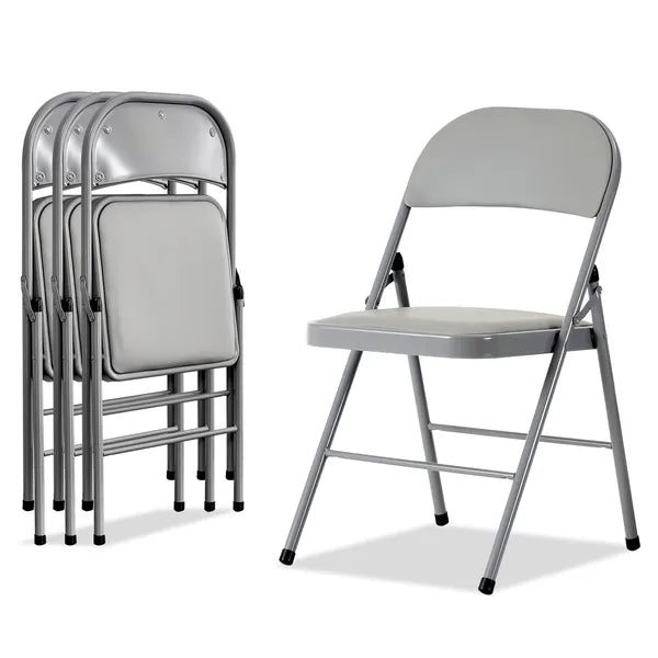 4er-Set klappbare Stühle, Grau – Ansicht 3