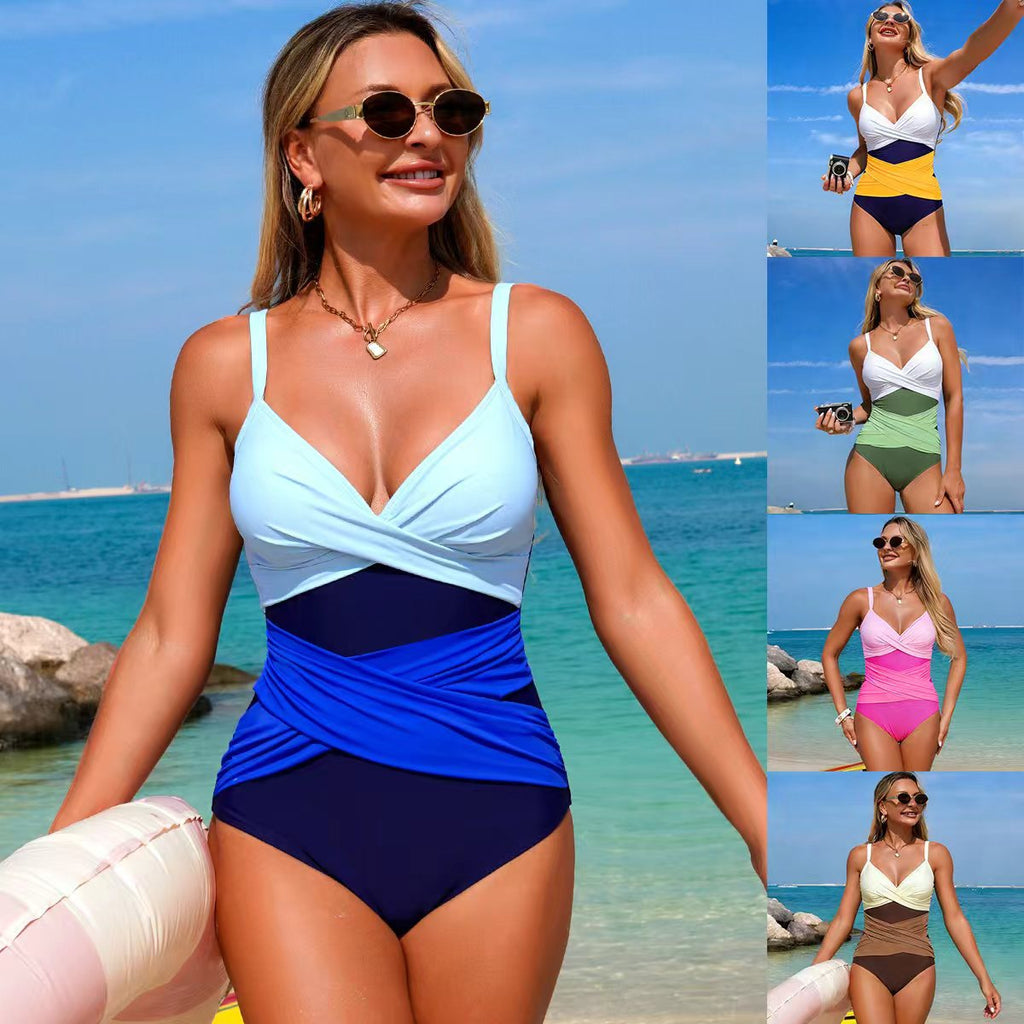 Color-Block Sport-Bikini Einteiler
