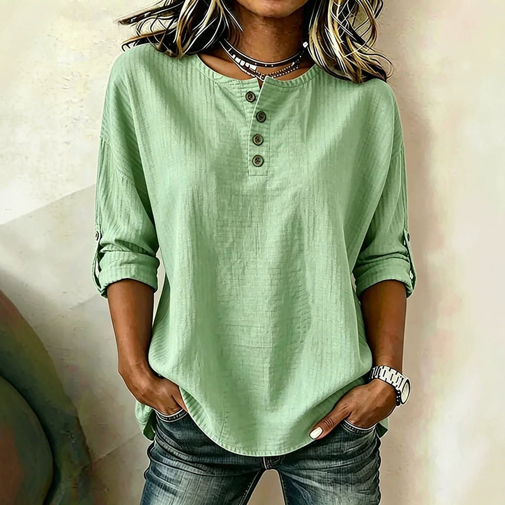 Damen Atmungsaktives 3/4-Arm-Shirt mit Manschetten