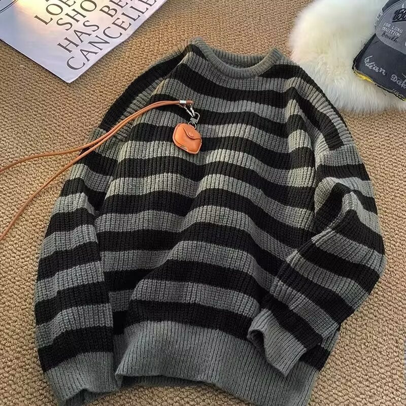Striped Crew-Neck Pullover