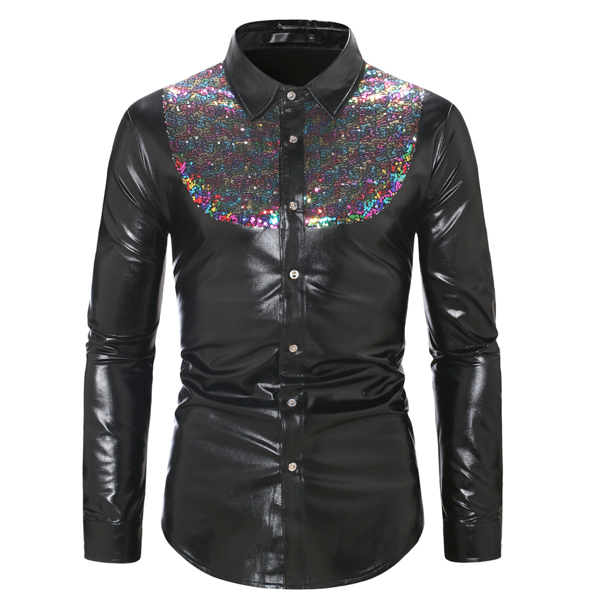 Pailletten Disco Hemd für Teenager | LuxeStyle