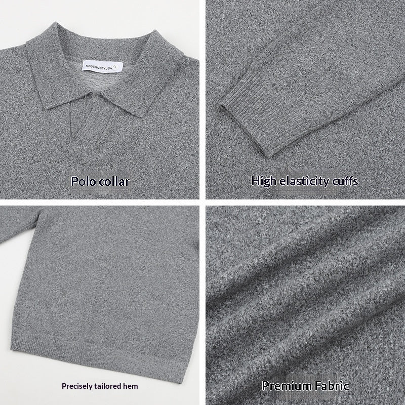 Herren V-Pullover aus Strick – Langarm
