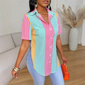 Streifen-Bluse Color-Block Damen
