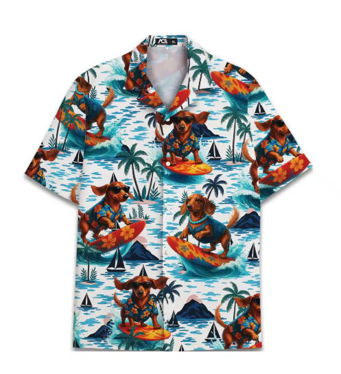 Freizeit-Hemd mit Hunde-Print für Herren – Bild 1 | LuxeStyle