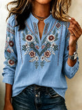 Bluse mit Blumenmuster und Cut-outs – Bild 11 | LuxeStyle