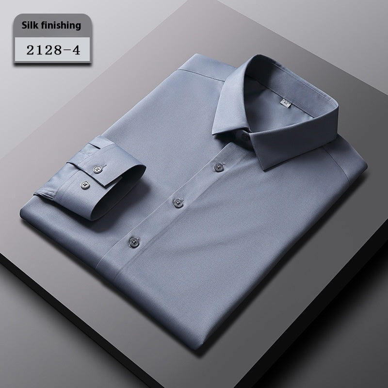 Elastisches Seidenhemd für Herren, langärmlig – Bild 12 | LuxeStyle