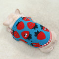 Hundemantel Erdbeer-Comic Kurz-Body blau | LuxeStyle