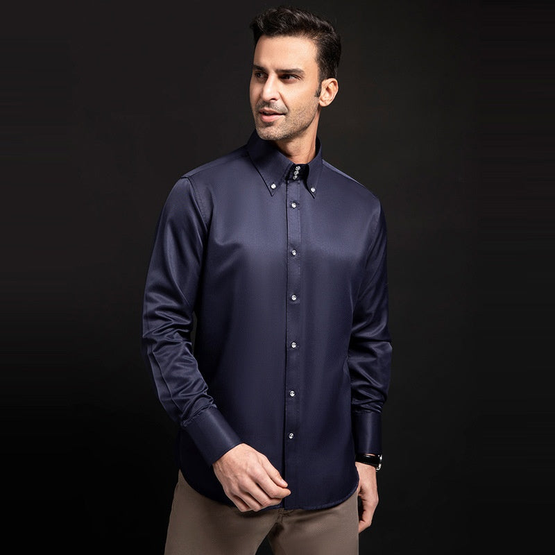 Herren-Rollkragen-Shirt mit Kristallknopf – Bild 8 | LuxeStyle