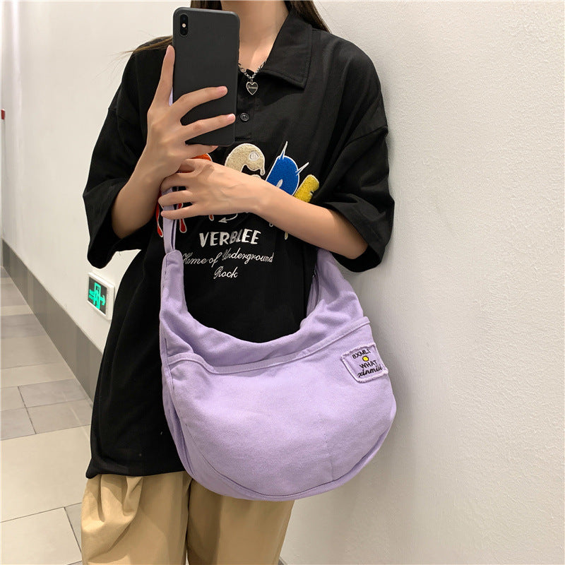 Canvas Schultertasche "All-match" mit grosser Kapazität