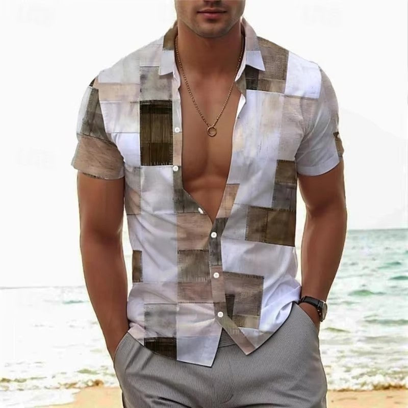 Slim-Fit Strandhemd mit Blumenmuster