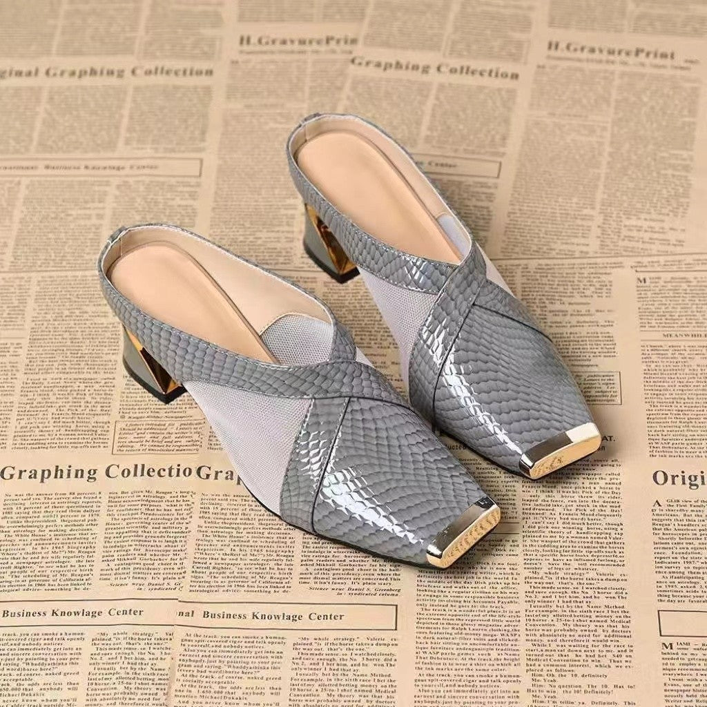 Vielseitige Mesh-Sandalen mit eckiger Zehenpartie – Bild 2 | LuxeStyle