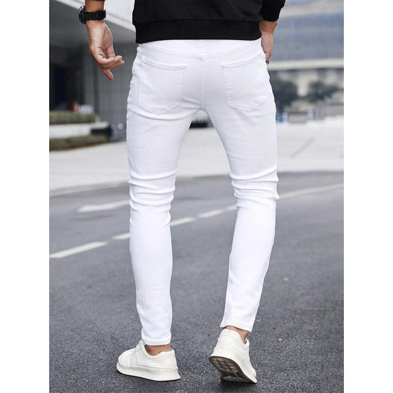 Herren Jeans – Weiss, Gerade, Bequem