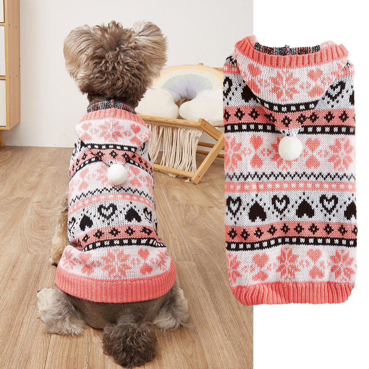 Hundepullover gestrickt mit Schneeflockenmuster – Bild 8 | LuxeStyle