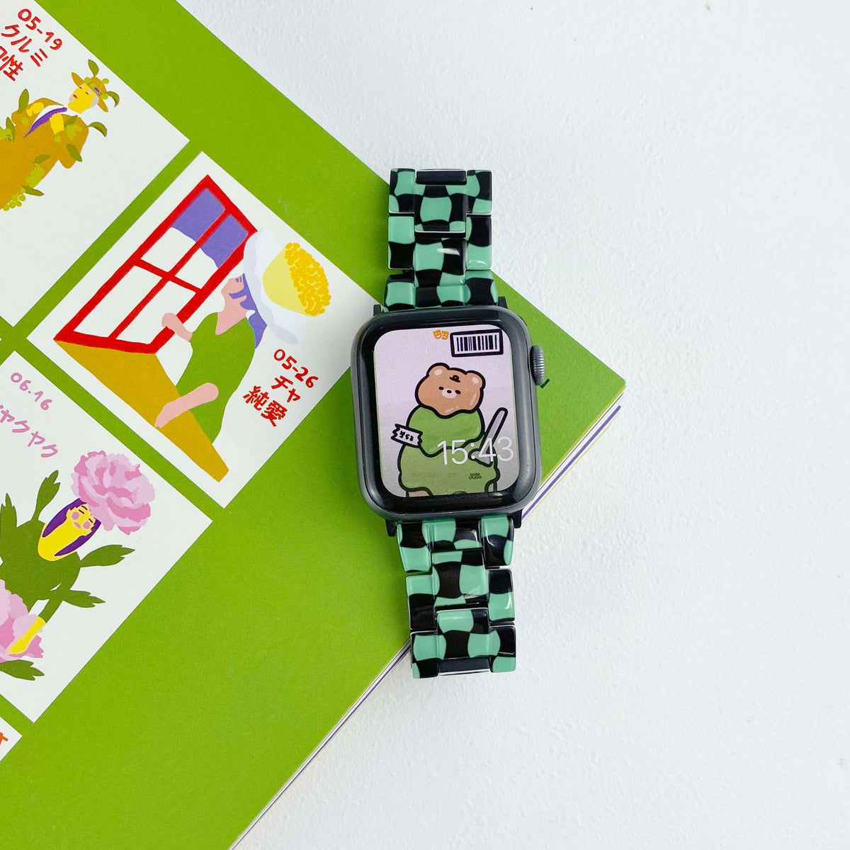 Mosaik-Schachbrett-Kunstharz-Armband 22 mm – Bild 8 | LuxeStyle