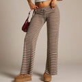 Gestreifte Freizeithose mit weitem Bein