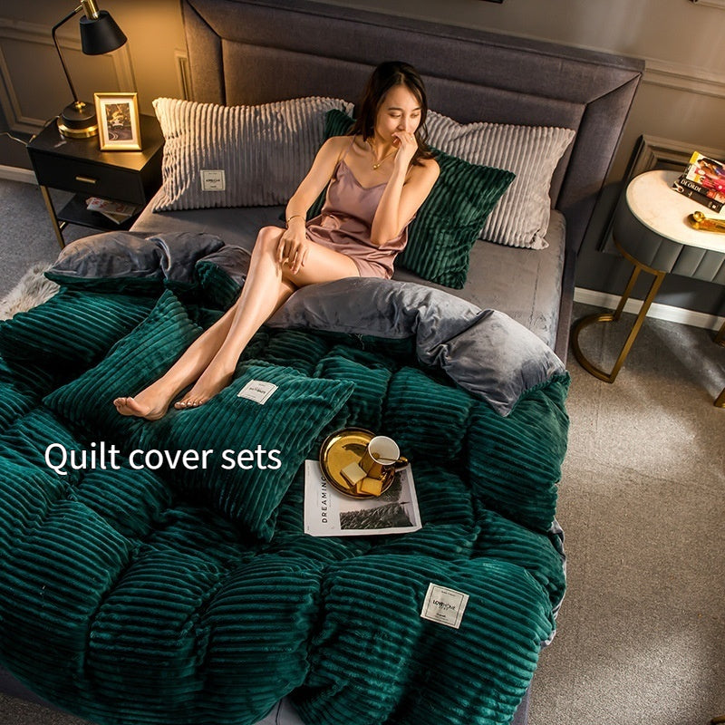 3-teiliges Samt-Bettwäsche-Set für den Winter – Bild 11 | LuxeStyle