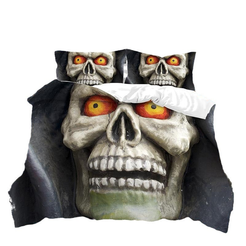 3D-Digitaldruck Schädel Kissenbezug & Deckenhülle Set