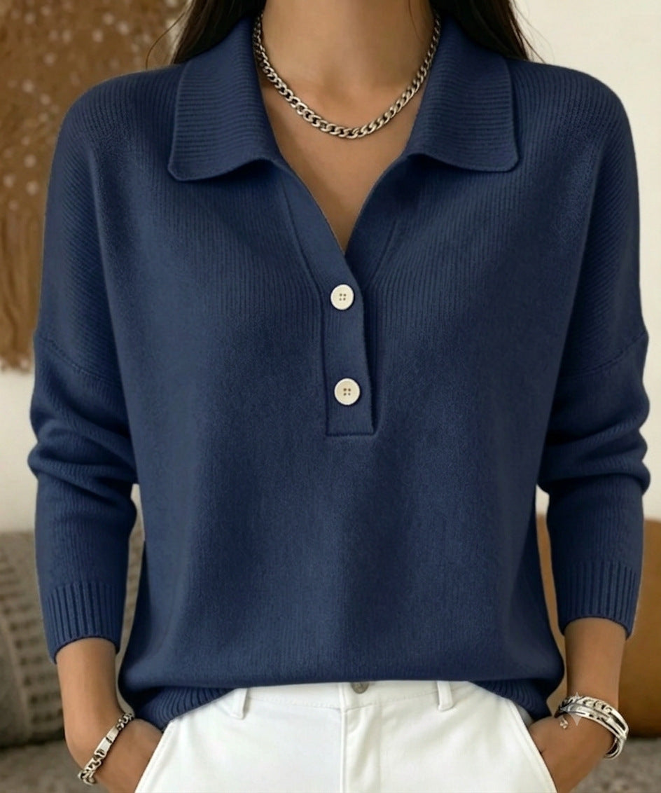 Knitpullover mit geradem Kragen