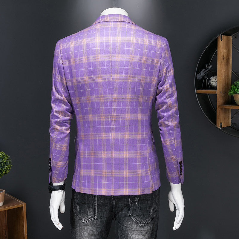 Herren Slim-Fit-Sakko mit Plaidmuster