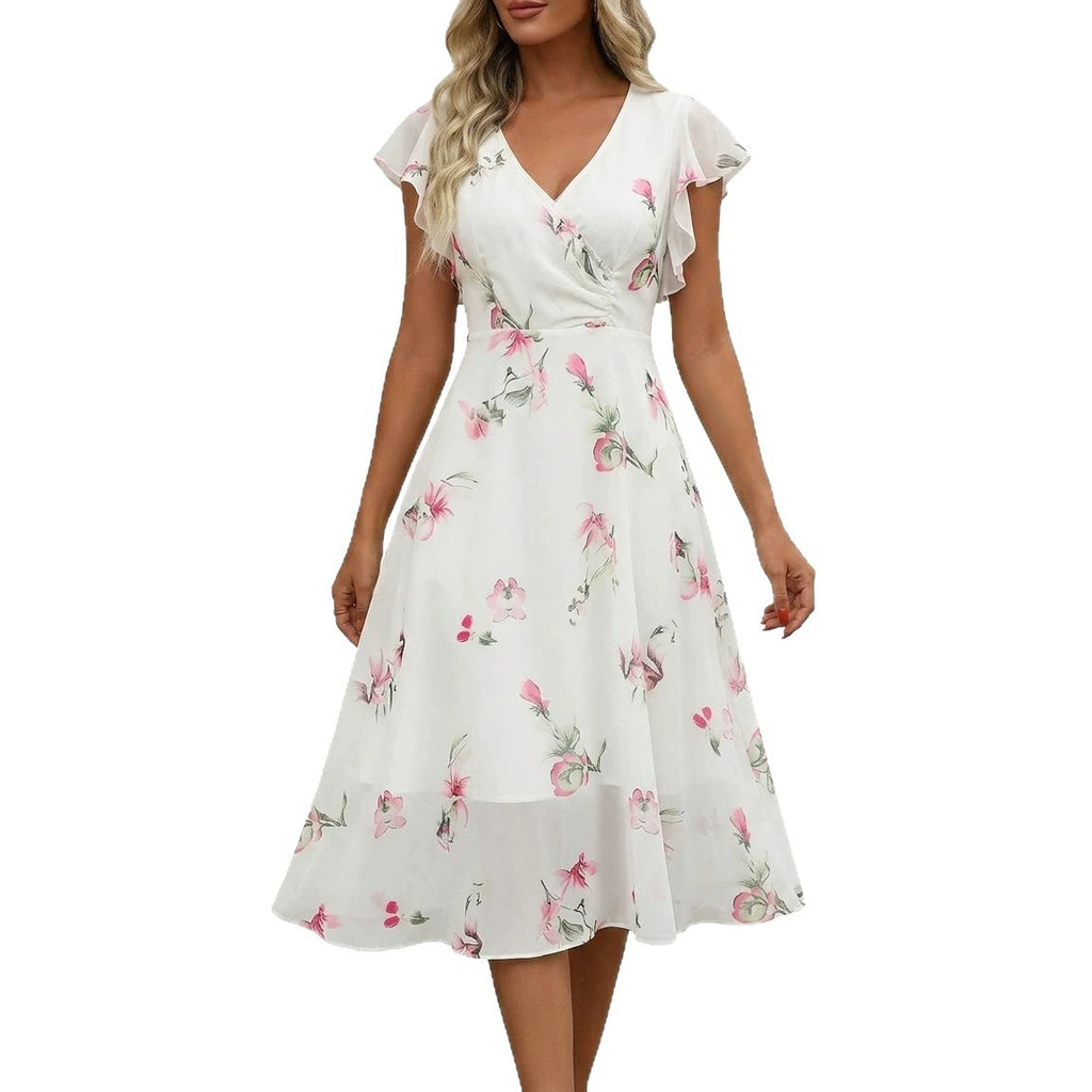 Elegantes Chiffonkleid mit Blumenprint