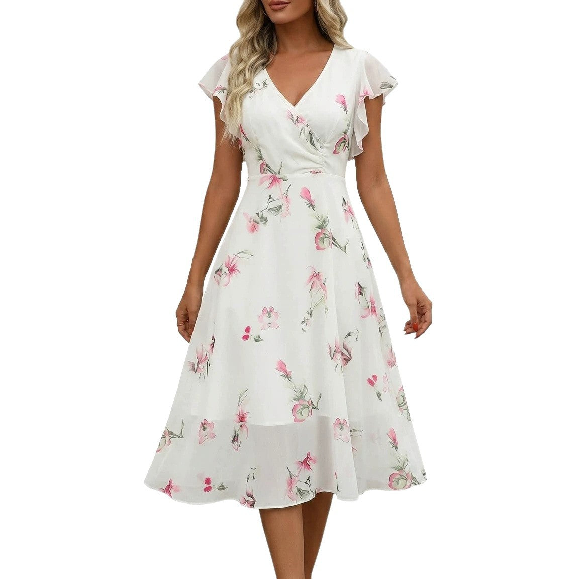 Elegantes Chiffonkleid mit Blumenprint