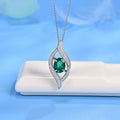 S925 Sterling Silber Halskette mit Lab-Emerald