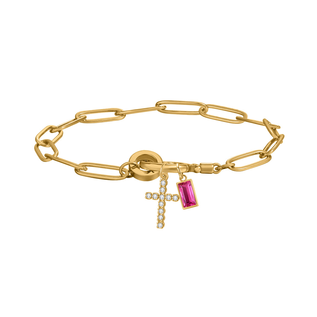 Personalisiertes Geburtsstein Kreuz Armband – Bild 10 | LuxeStyle