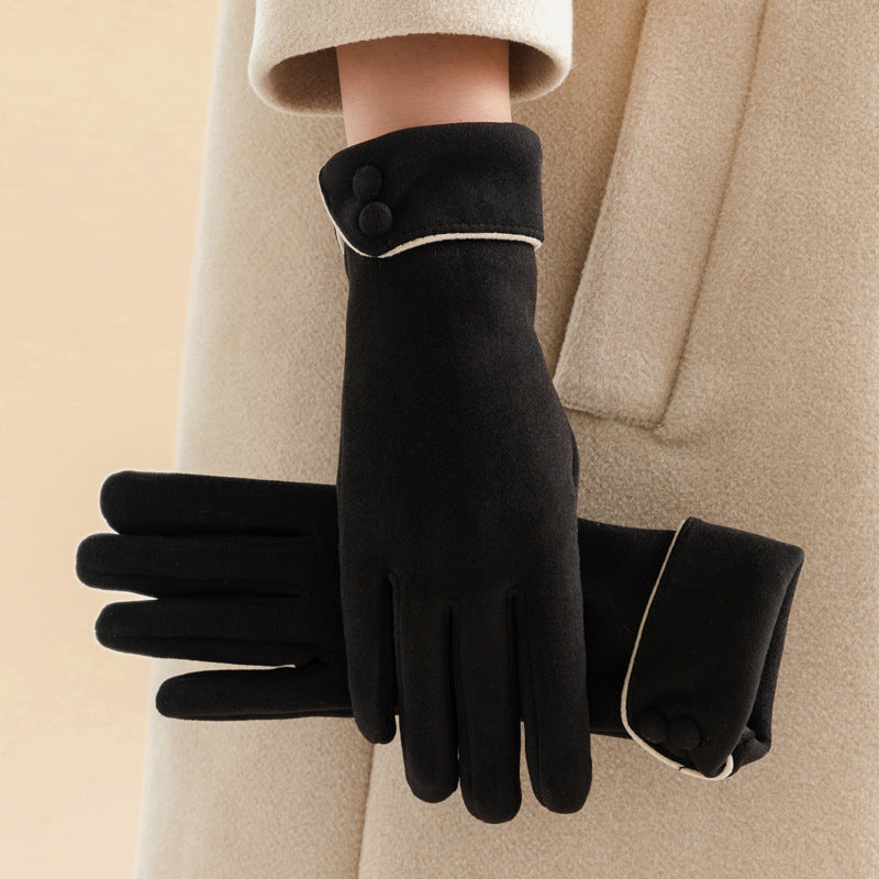 Warme Fleece-gefütterte Handschuhe mit Schleife