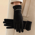 Warme Fleece-gefütterte Handschuhe mit Schleife