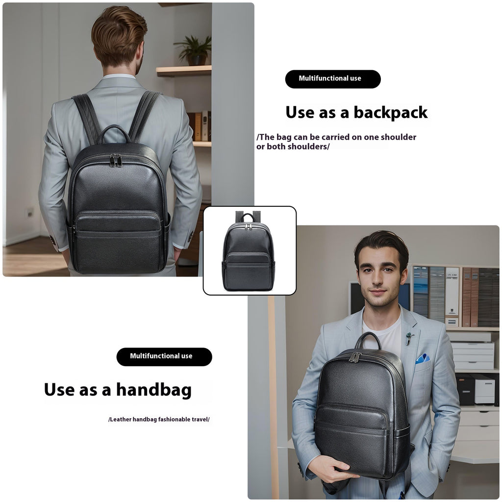 Leder Business Rucksack mit Laptopfach