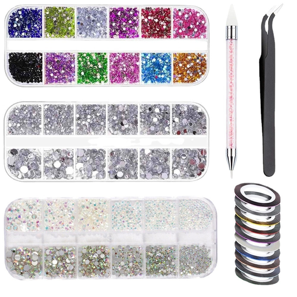 Iridiszierendes Transluzentes Diamantkleber Set