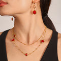 Halskette mit Glasperlen und Anhänger – Bild 3 | LuxeStyle