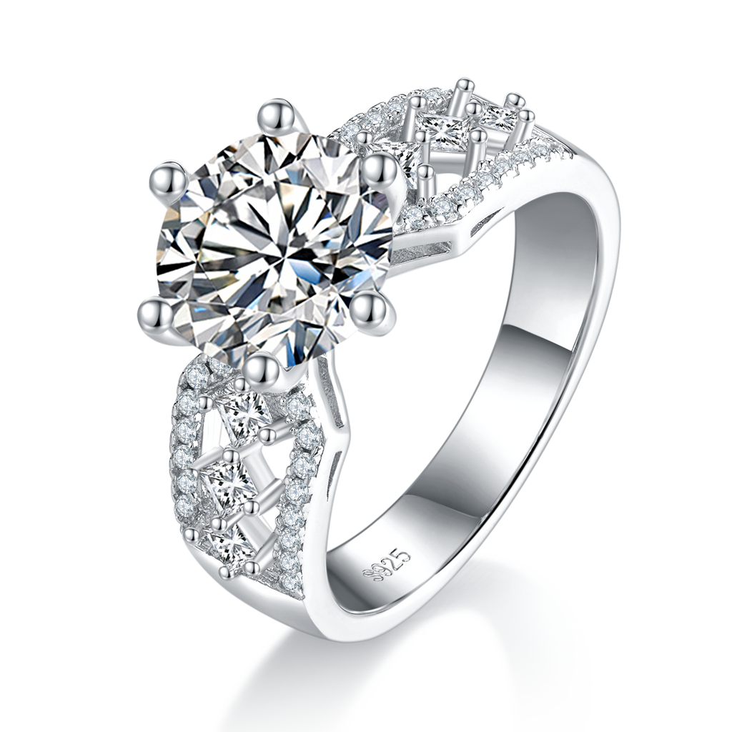 Moissanite Ring Sterling Silber