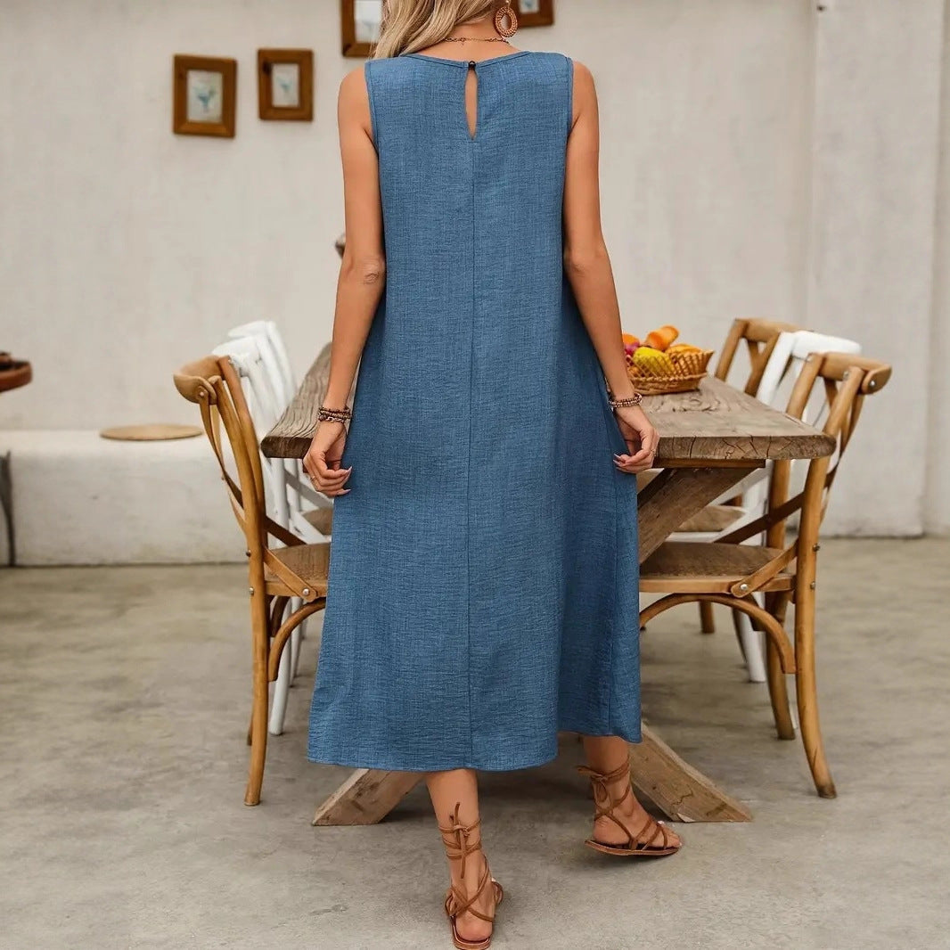 Elegantes ärmelloses Midi-Kleid