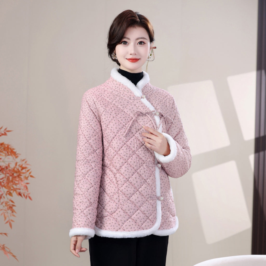 Damen-Jacke mit Blumenmuster und diagonalem Verschluss – Bild 8 | LuxeStyle