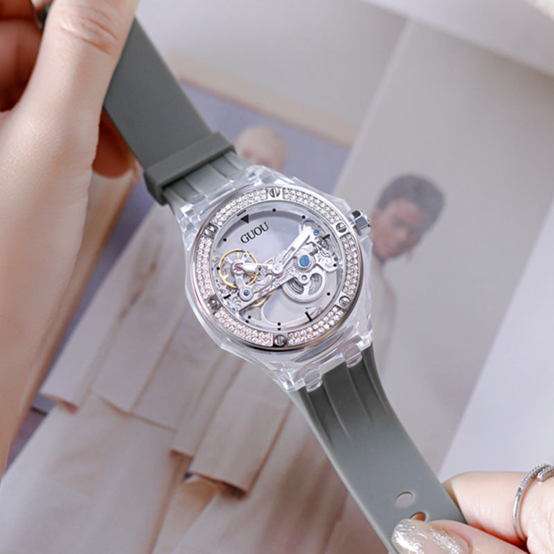 Damen-Automatikuhr mit Silikonband – Bild 3 | LuxeStyle
