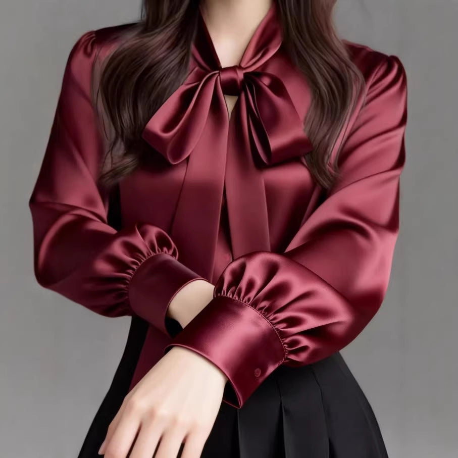 Satinbluse mit Bindebändern – Bild 8 | LuxeStyle