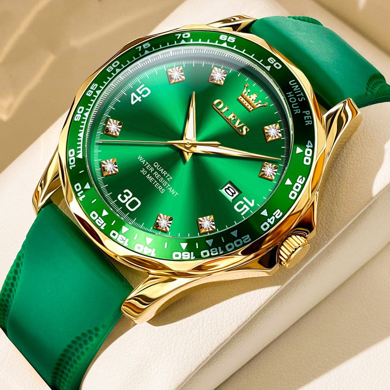Submariner Quarz-Herrenuhr, Grün, Leuchtzeiger – Bild 4 | LuxeStyle