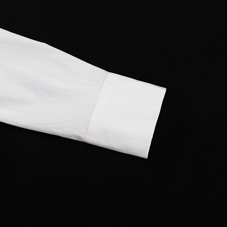 Crop-Shirt mit Herzausschnitt und Spitzkragen