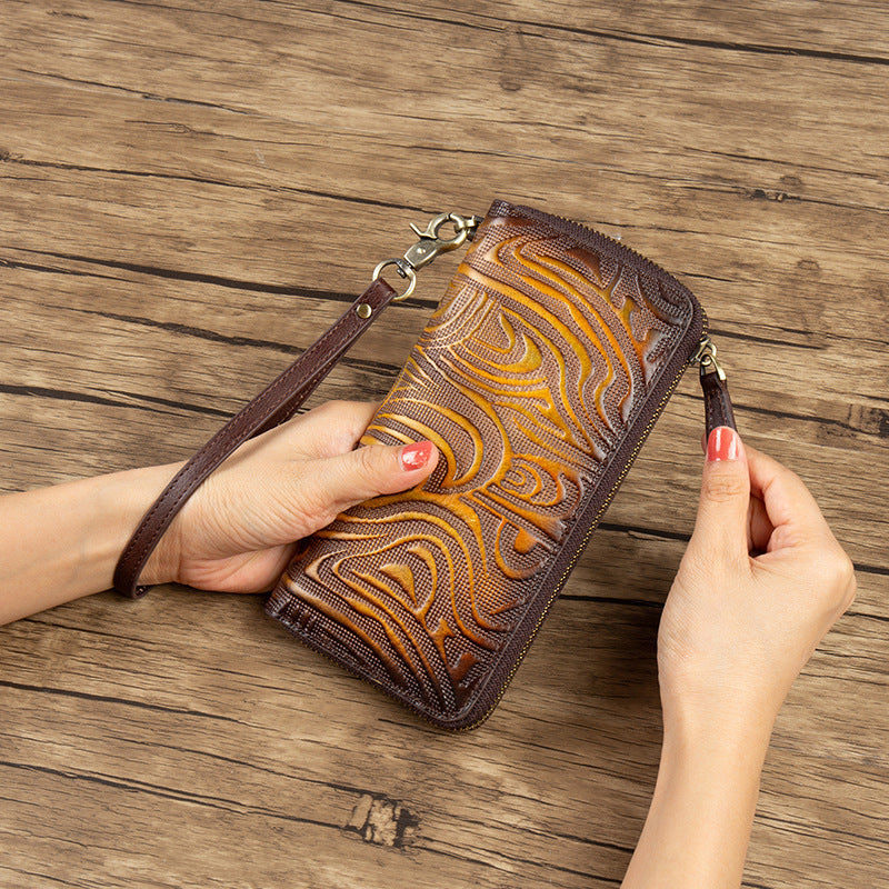 Lange Cowhide Ledergeldbörse – Bild 3 | LuxeStyle