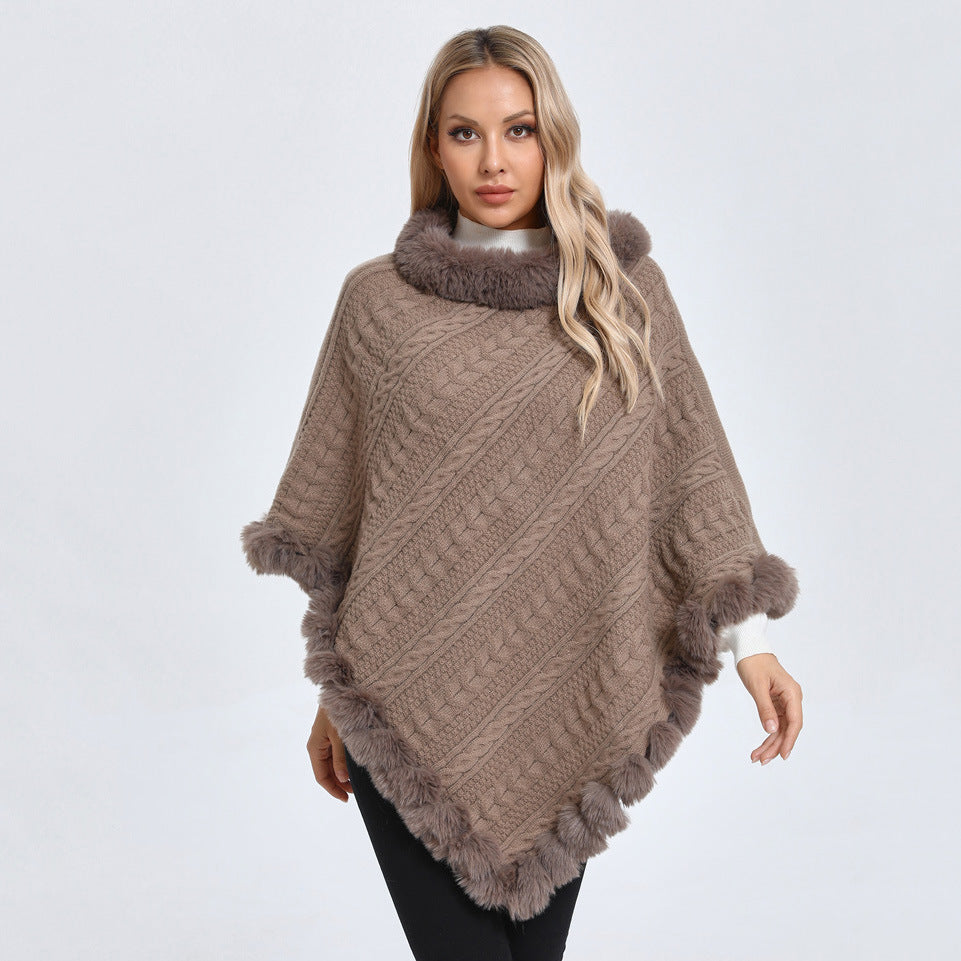 Poncho mit Pelzkragen – Bild 8 | LuxeStyle