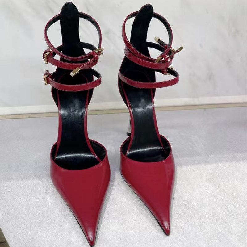 Elegante spitze Lackleder-Sandalen mit hohem Absatz – Bild 8 | LuxeStyle