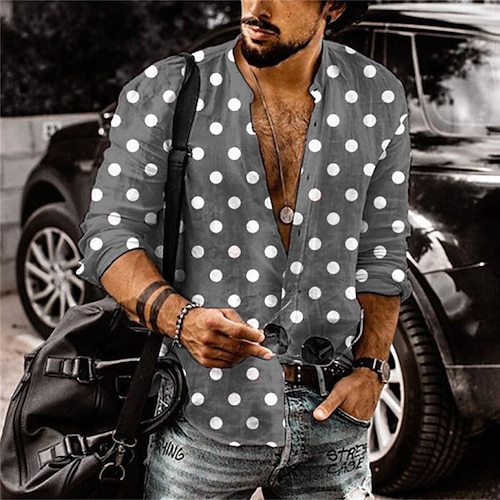 Lässiges 3D-Punktmuster Langarm-Shirt – Bild 9 | LuxeStyle