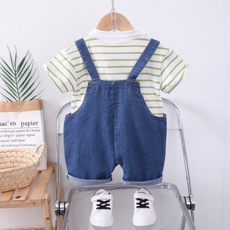 Boys Streifen-Denim Dungaree Set · 2 Stück – Bild 3 | LuxeStyle