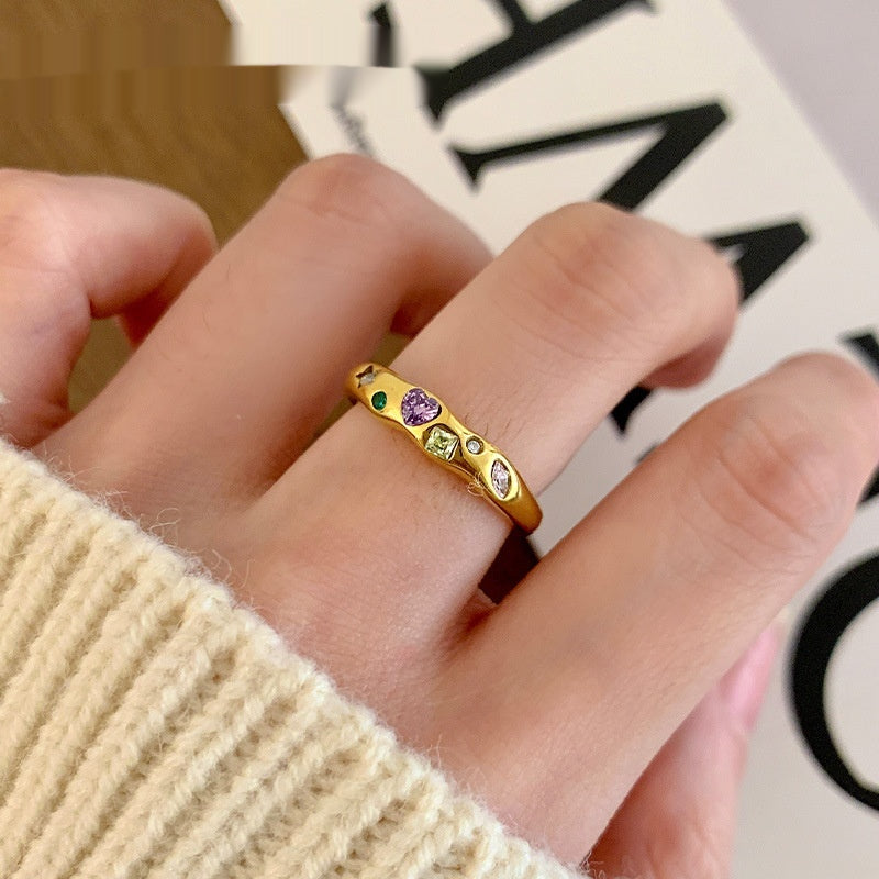 Retrofassung Zirkon-Zeigefinger-Ring