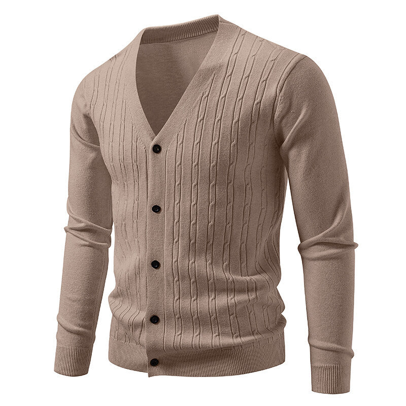 Herren Strick-Cardigan mit V-Ausschnitt – Bild 9 | LuxeStyle
